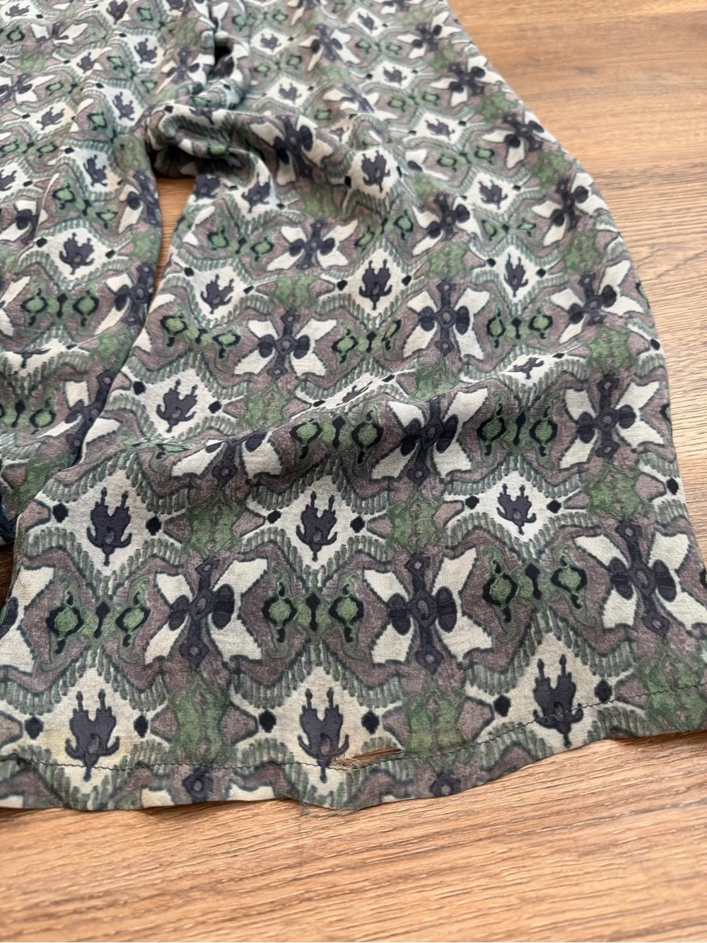 Tory Burch Laguna Silk Blouson Jumpsuit Bedford Gray Bukhara Ikat Print Size XS